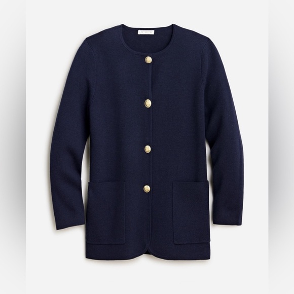 J. Crew | Giselle Sweater Blazer, Merino Wool Blend, Navy Blue, Small - Picture 2 of 15